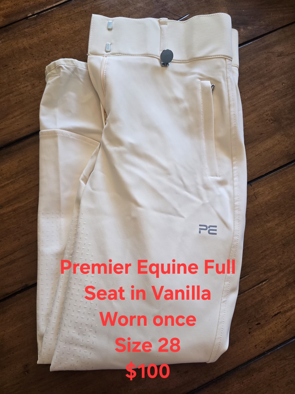 Women’s Silicone Full Seat Breeches — Vanilla